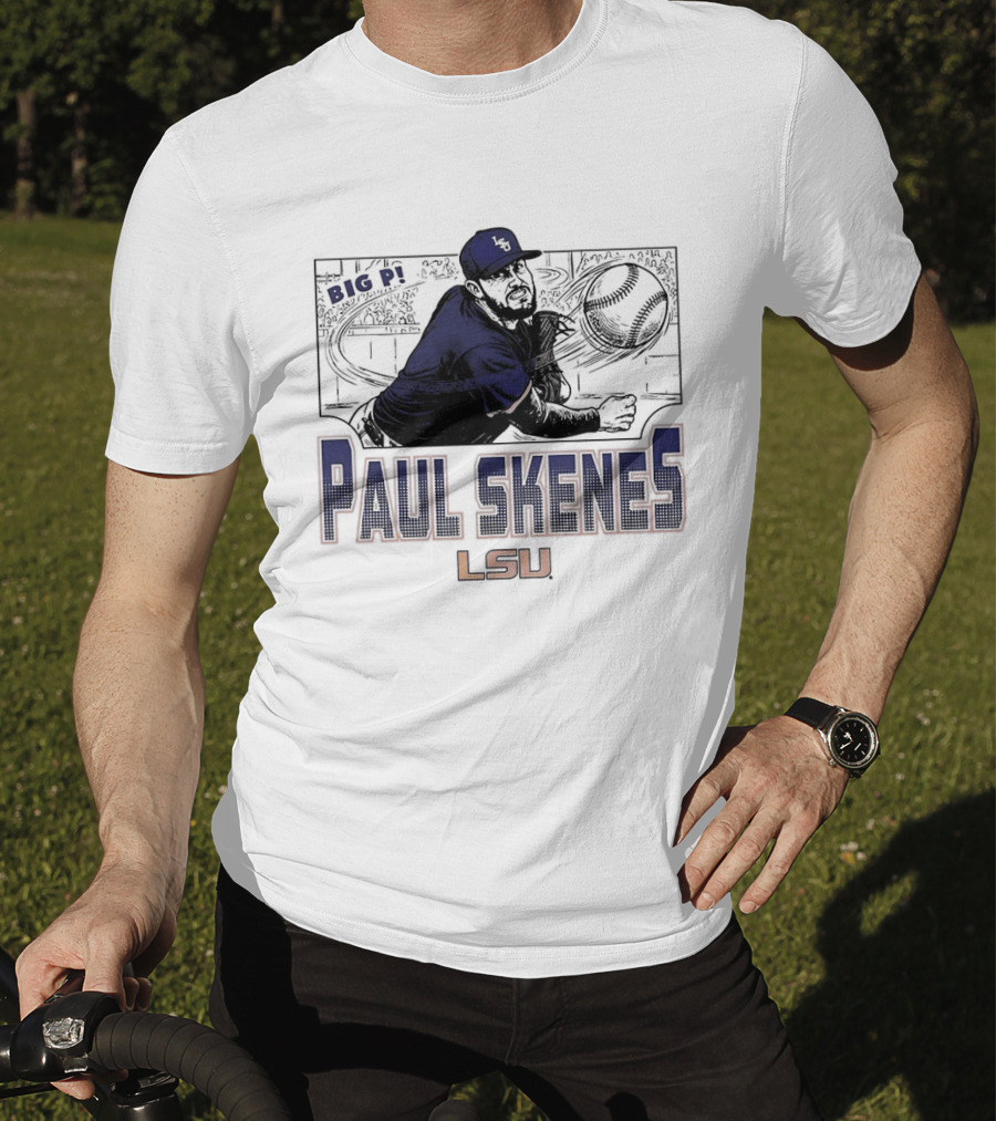 Big Leagues Paul Skenes LSU Baseball Pitcher T-Shirt