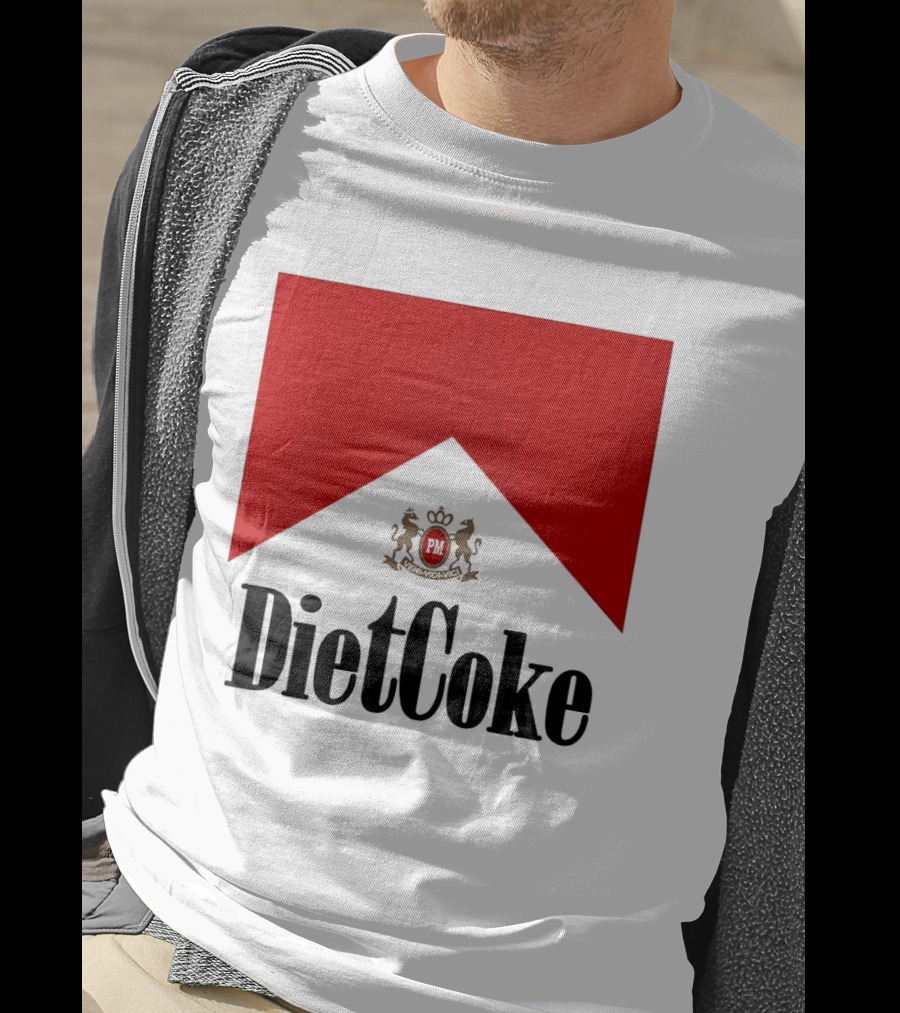 Diet Coke Marlboro Cigarettes Red V Shape PM Crest T-Shirt