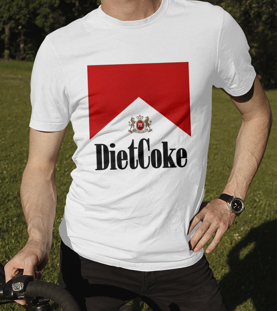 Diet Coke Marlboro Cigarettes Red V Shape PM Crest T-Shirt