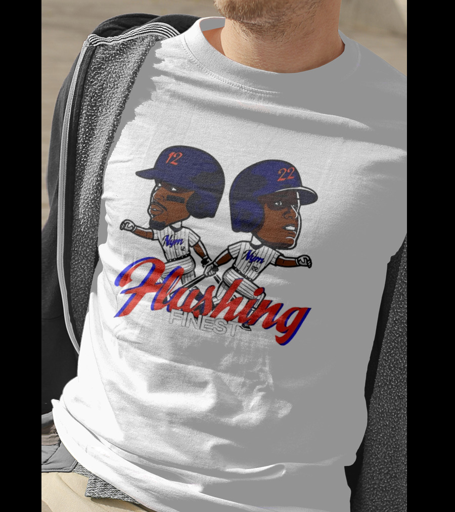 Juan Soto Vs Francisco Lindor Flushing Finest New York Mets Baseball Caricature T-Shirt