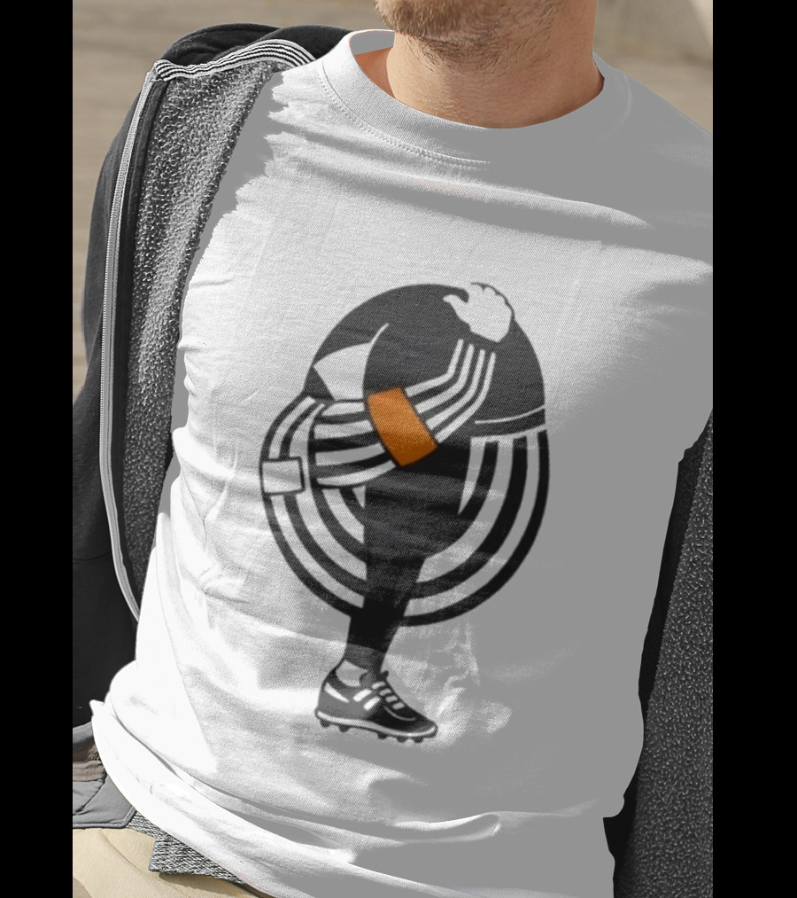 Kyle Dubas Referee Black And White Stripes With Orange Armband T-Shirt