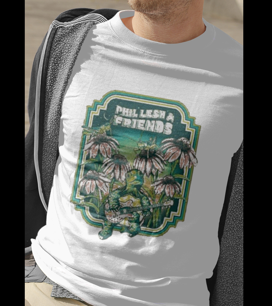 Phil Lesh And Friends Turtle Playing Guitar Among Flowers Butterfly T-Shirt