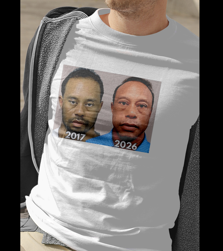 Tiger Woods Shot 2017 And 2026 Comparison T-Shirt
