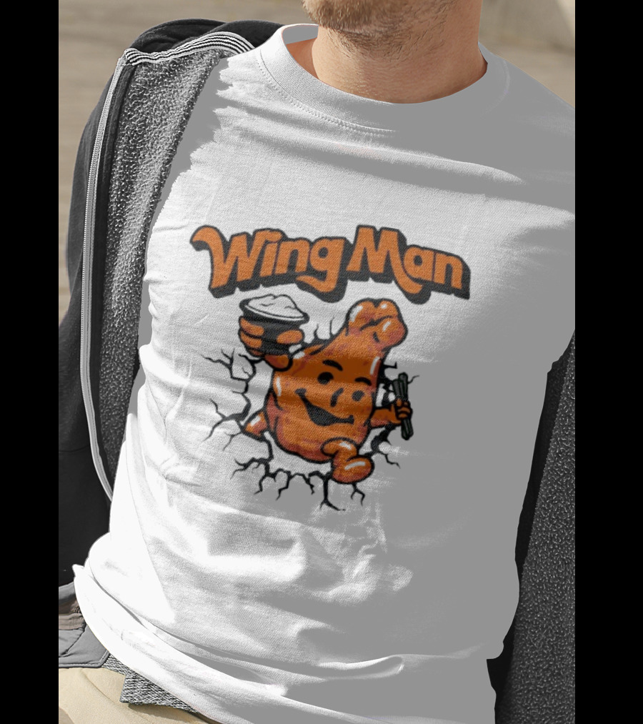 Buffalo Bills Wing Man Oh Yeah Chicken Wing Cracking Through T-Shirt