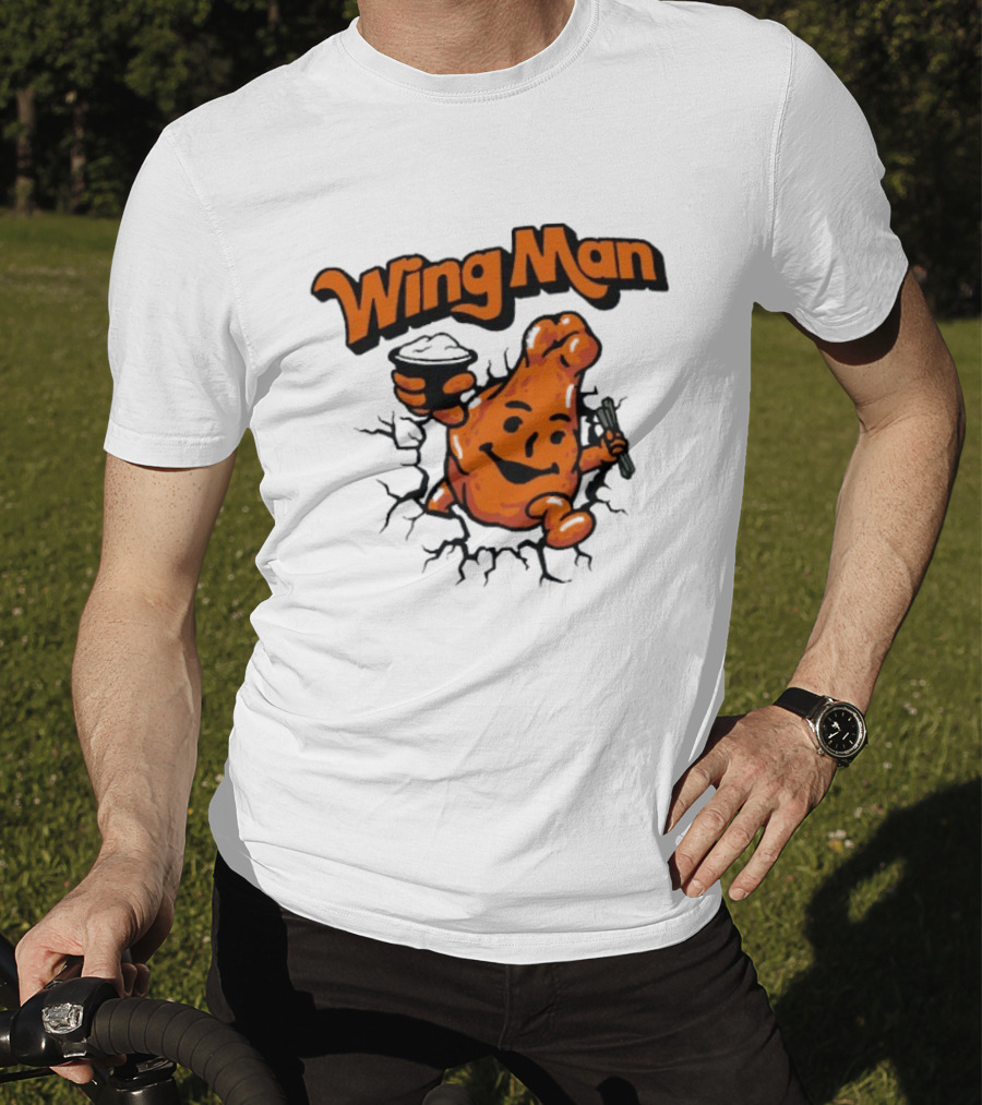 Buffalo Bills Wing Man Oh Yeah Chicken Wing Cracking Through T-Shirt