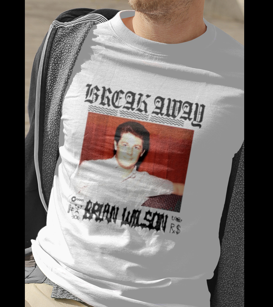 BREAK AWAY BRIAN WILSON Photo Portrait Striped T-Shirt