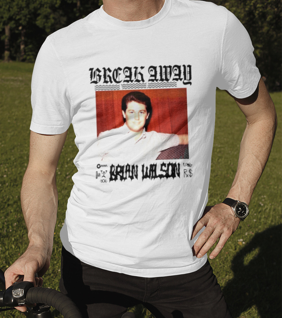 BREAK AWAY BRIAN WILSON Photo Portrait Striped T-Shirt