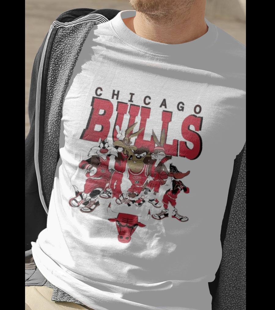 Chicago Bulls Looney Tunes NBA Basketball Characters Collab T-Shirt