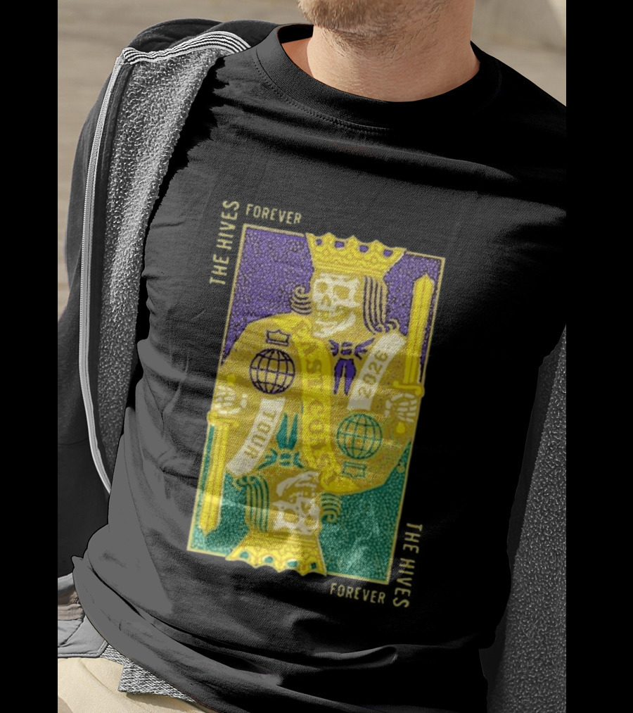The Hives East Coast Tour 2026 Playing Cards Skeleton King T-Shirt