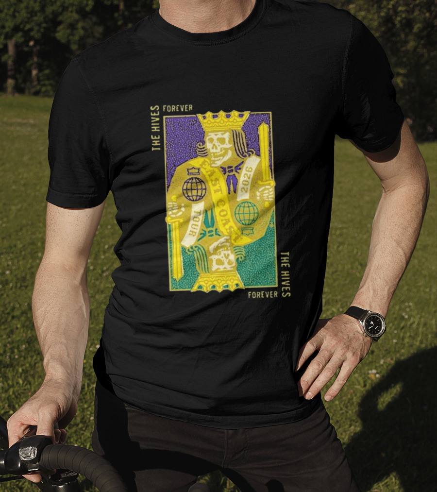 The Hives East Coast Tour 2026 Playing Cards Skeleton King T-Shirt