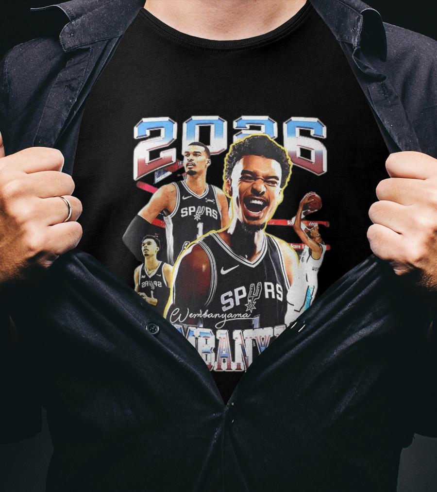 2026 Victor Wembanyama Spurs NBA Player T-Shirt