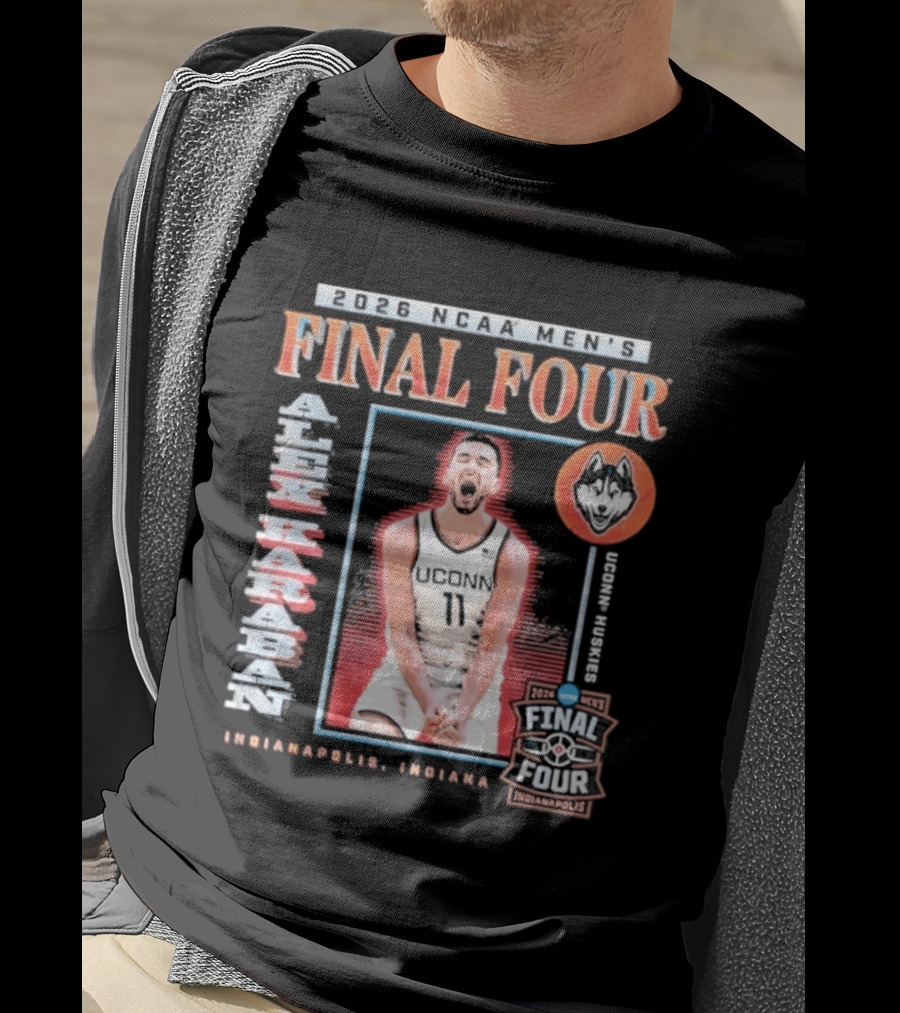 UConn Men's Basketball 2026 NCAA Final Four Alex Karaban Indianapolis Indiana Huskies T-Shirt