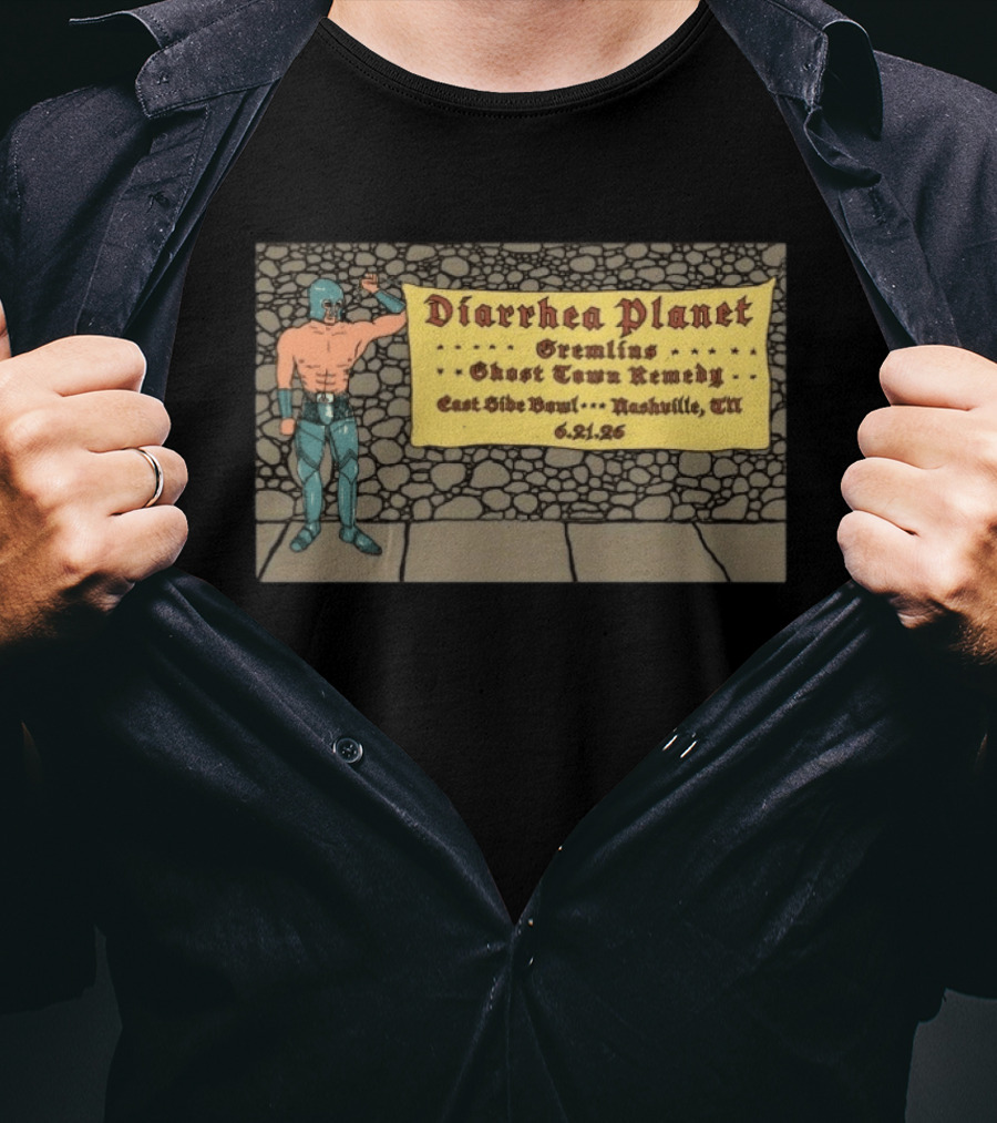 Diarrhea Planet Gremlins Ghost Town Remedy East Side Bowl Nashville 6 21 26 T-Shirt
