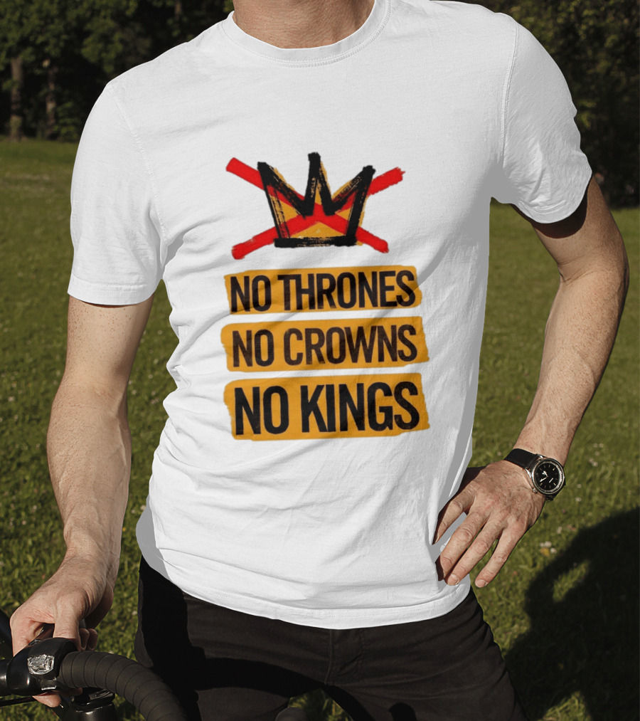 No Thrones No Crowns No Kings Crown Symbol Crossed Out In Red T-Shirt