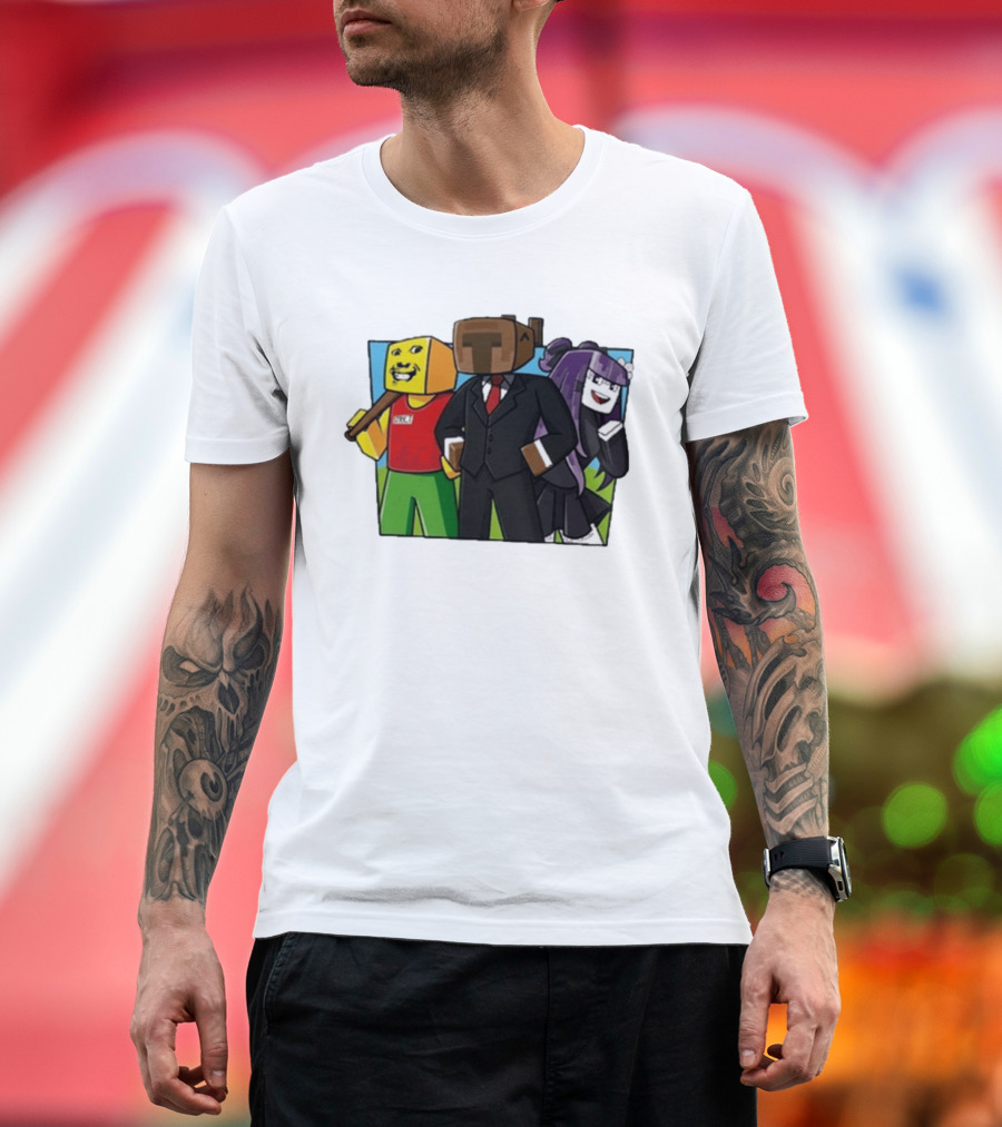 Tricou SKY PRIETENII Minecraft Inspired Characters Block T-Shirt