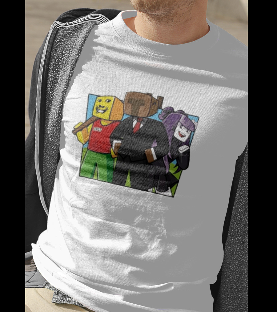 Tricou SKY PRIETENII Minecraft Inspired Characters Block T-Shirt