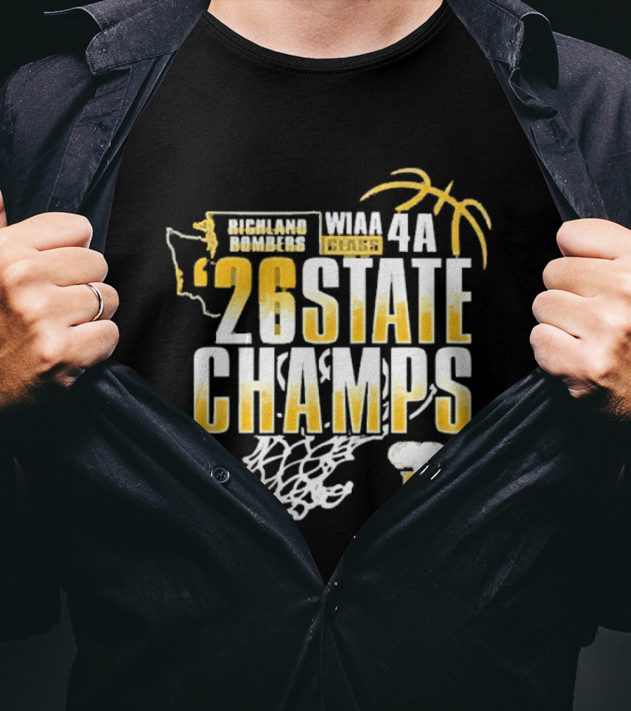 Richland Bomber Basketball 2026 WIAA 4A State Champs T-Shirt