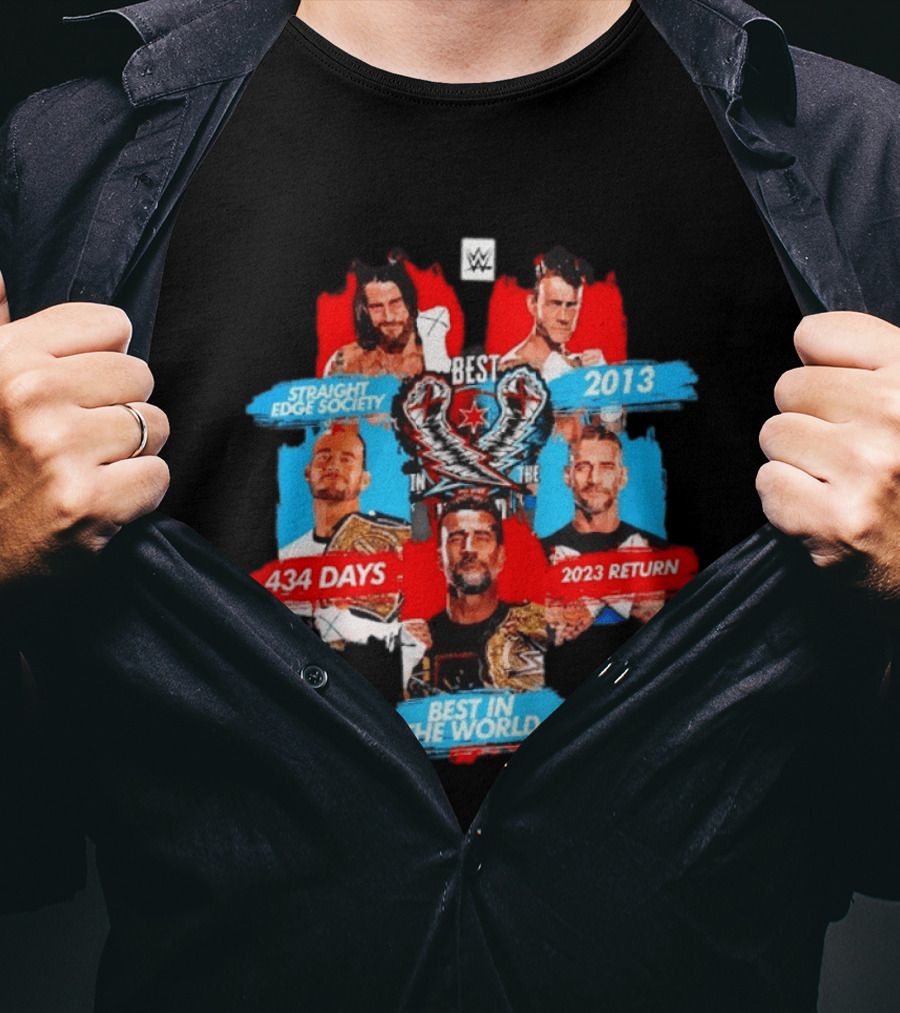 Straight Edge Society CM Punk Best In The World 434 Days 2013 WWE Return 2023 T-Shirt