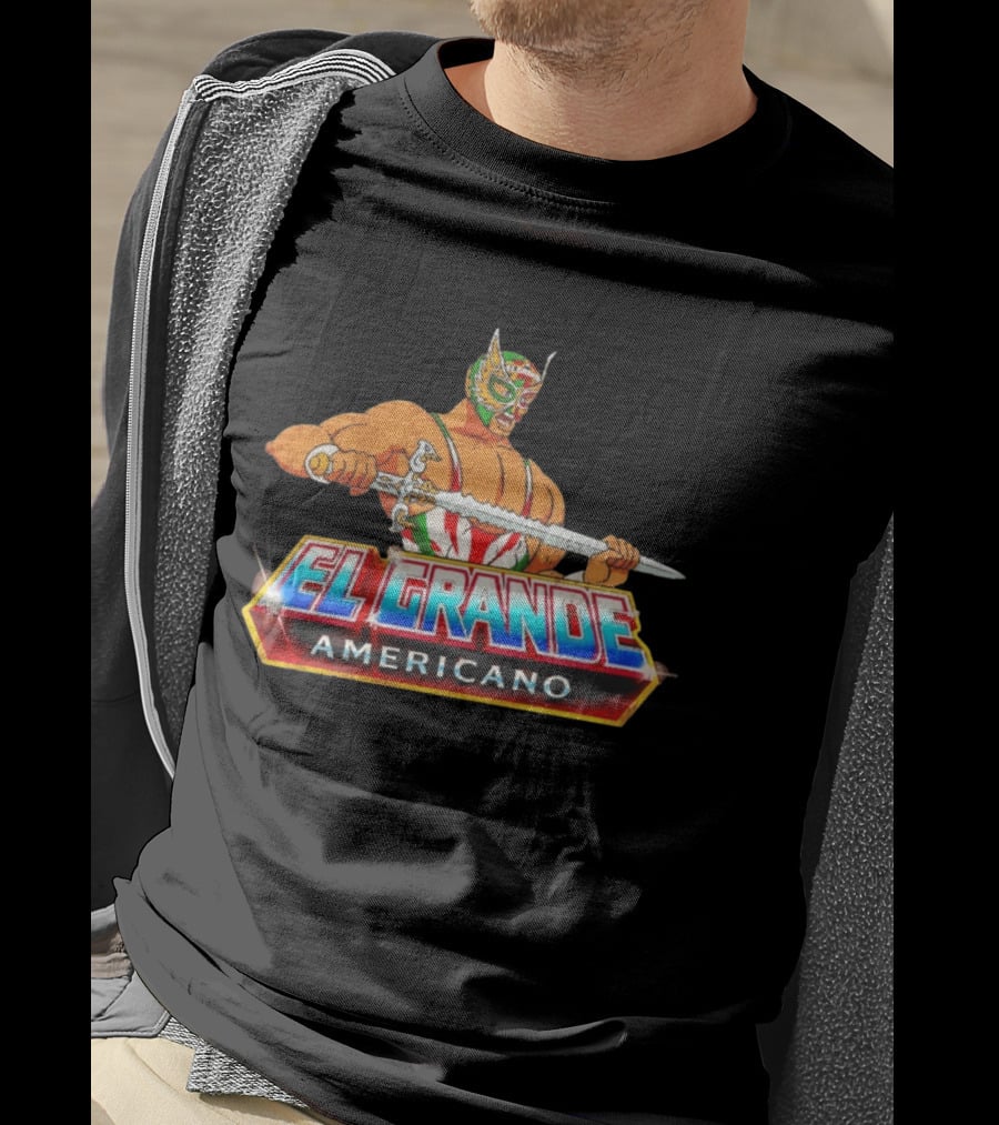 El Grande Americano Luchador King Of Kings Masked Wrestler With Sword T-Shirt