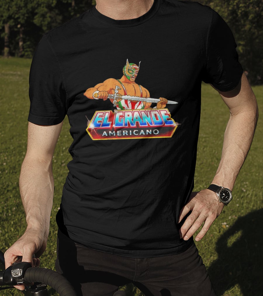 El Grande Americano Luchador King Of Kings Masked Wrestler With Sword T-Shirt