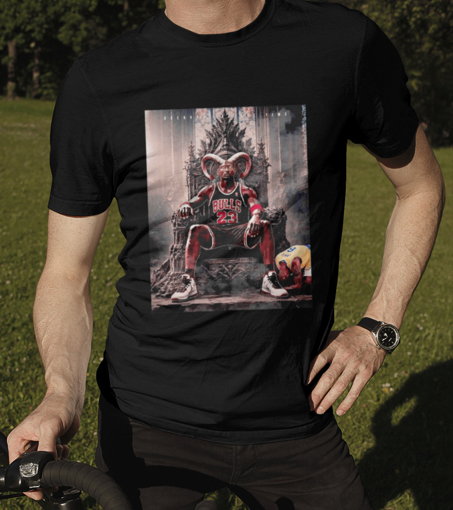 GOAT Michael Jordan Number 23 Chicago Bulls Legendary Throne T-Shirt