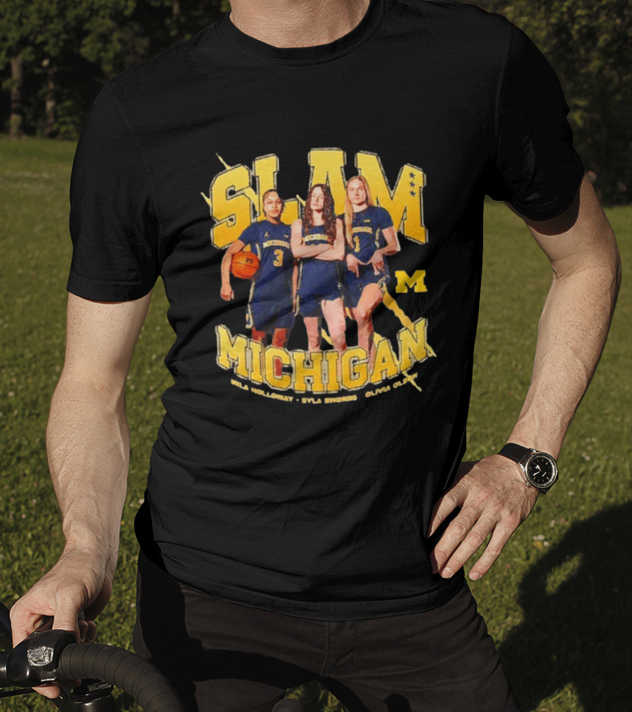 SLAM Michigan Wolverines WBB Laila Phelia Sydni Grant Olivia Galli T-Shirt