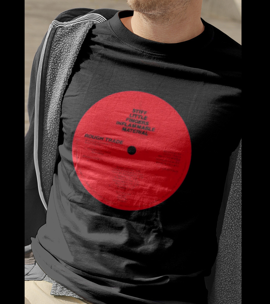 Stiff Little Fingers Inflammable Material Rough Trade Im Record T-Shirt