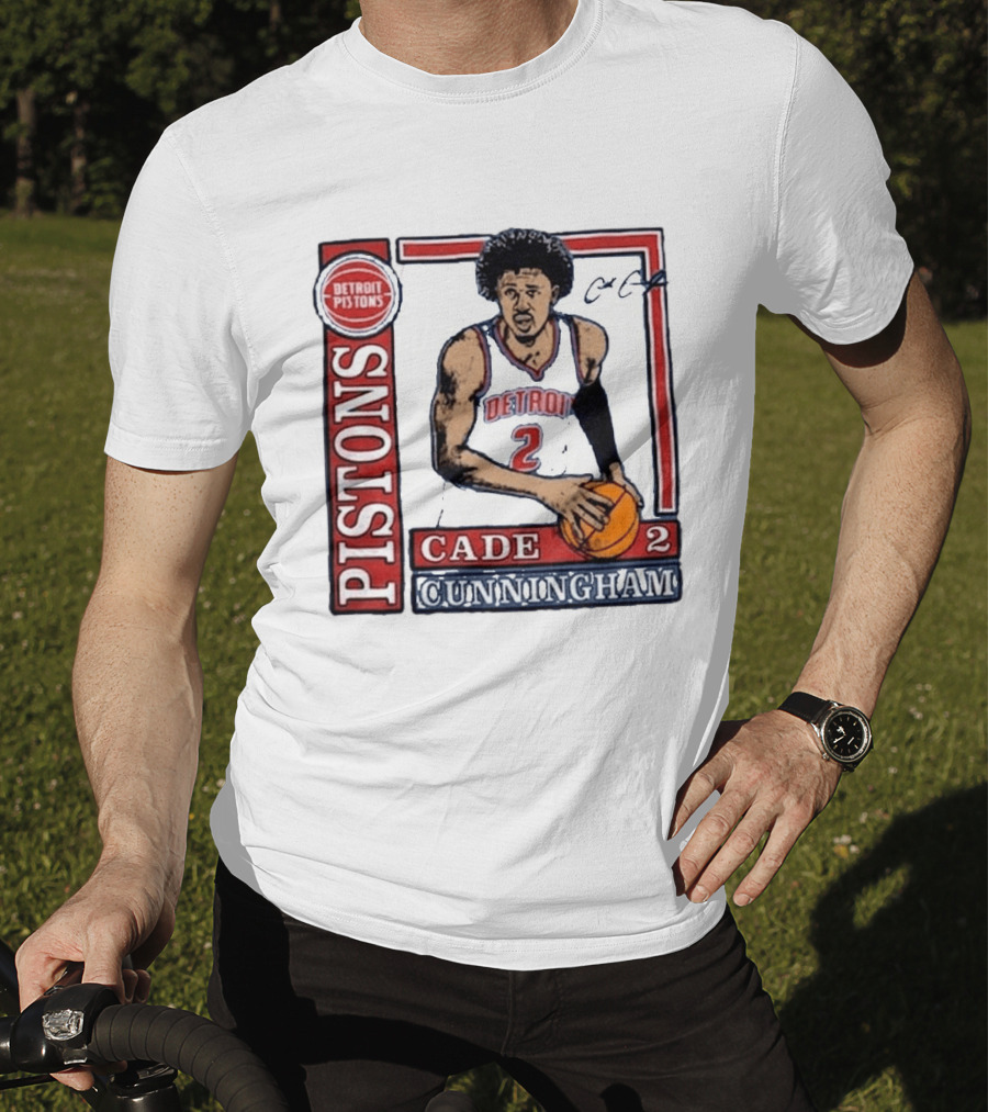 Detroit Pistons Cade Cunningham Basketball Number 2 T-Shirt