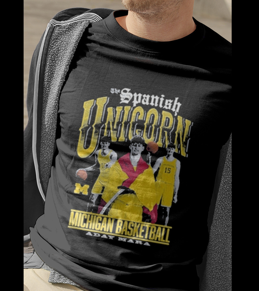 Spanish Unicorn Michigan Basketball Aday Mara Players With Basketball T-Shirt