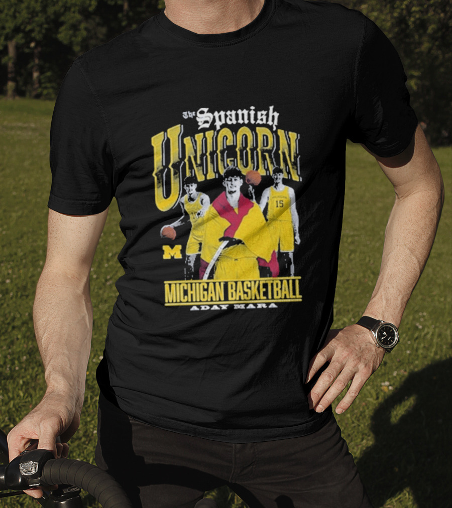 Spanish Unicorn Michigan Basketball Aday Mara Players With Basketball T-Shirt