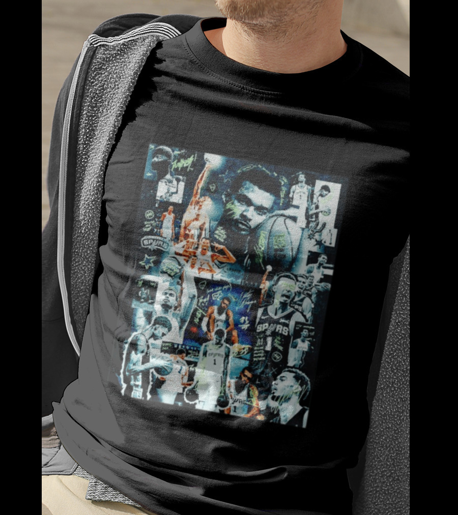 MVP Victor Wembanyama San Antonio Spurs NBA Collage Signature Edition T-Shirt