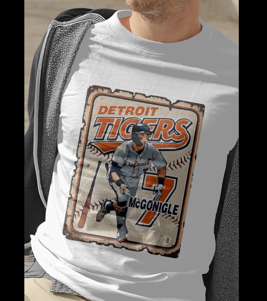 Detroit Tigers Baseball McGonigle Number 7 T-Shirt