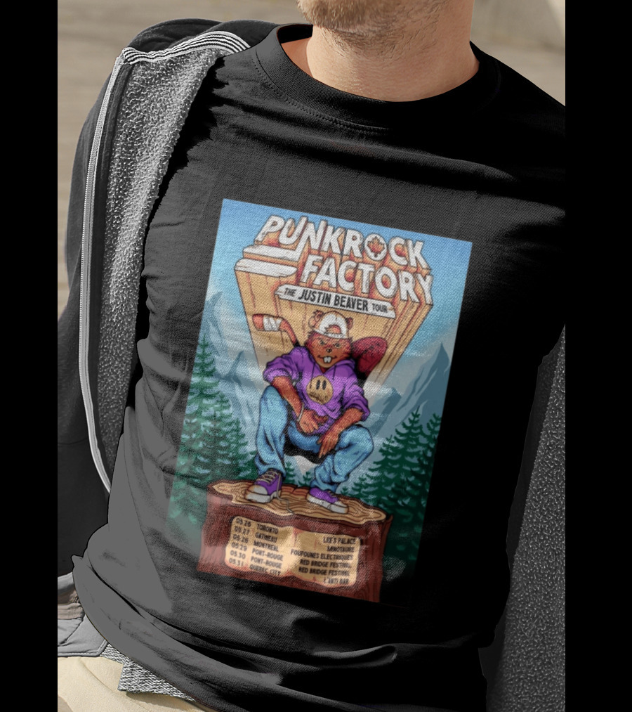 Punk Rock Factory Justin Beaver Tour 2026 Dates And Locations T-Shirt