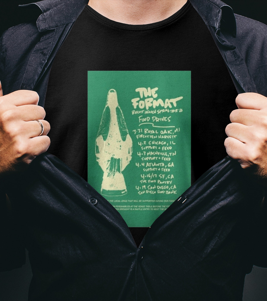 The Format Boycott Heaven Spring Tour 2026 Food Drives Chicago IL T-Shirt