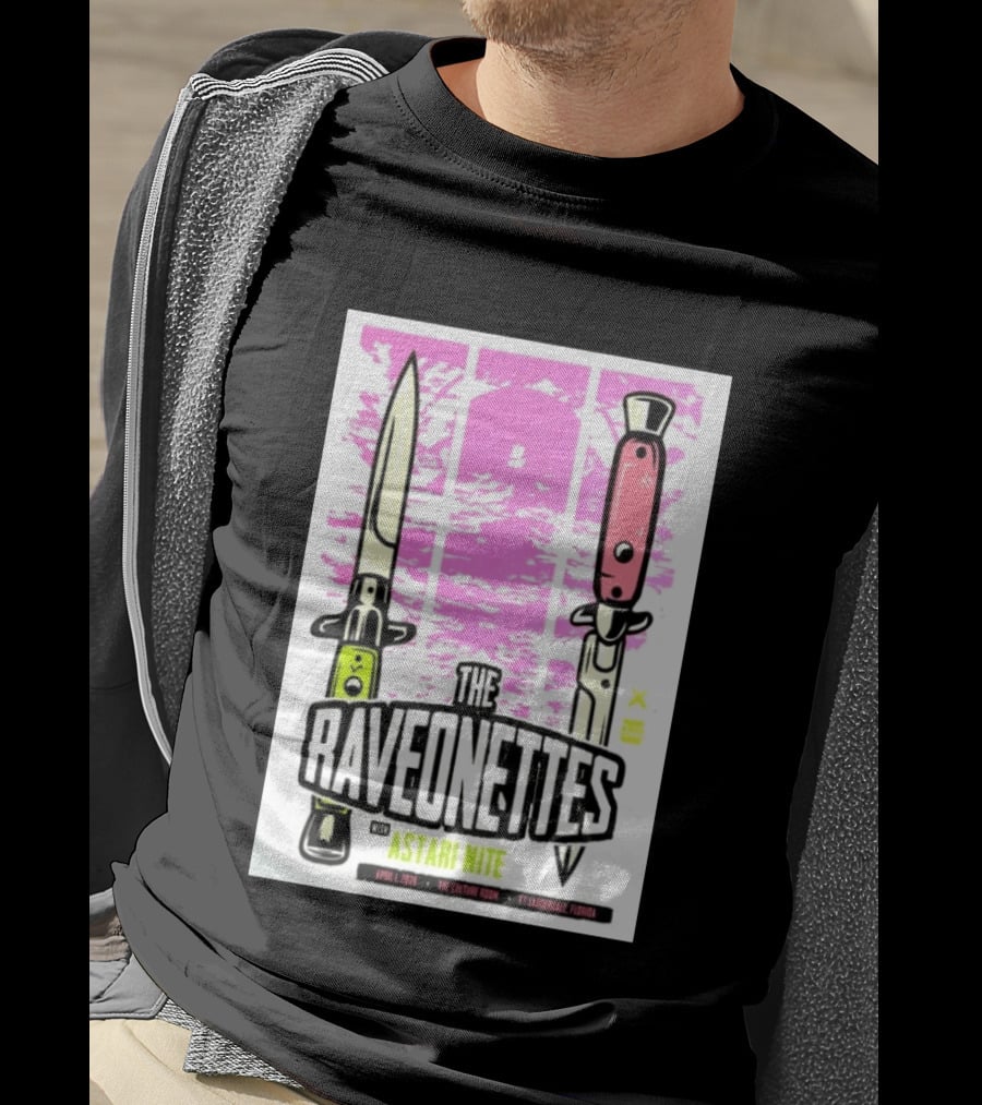 The Raveonettes Culture Room April 1 2026 Astari Nite Fort Lauderdale Concert Knives T-Shirt