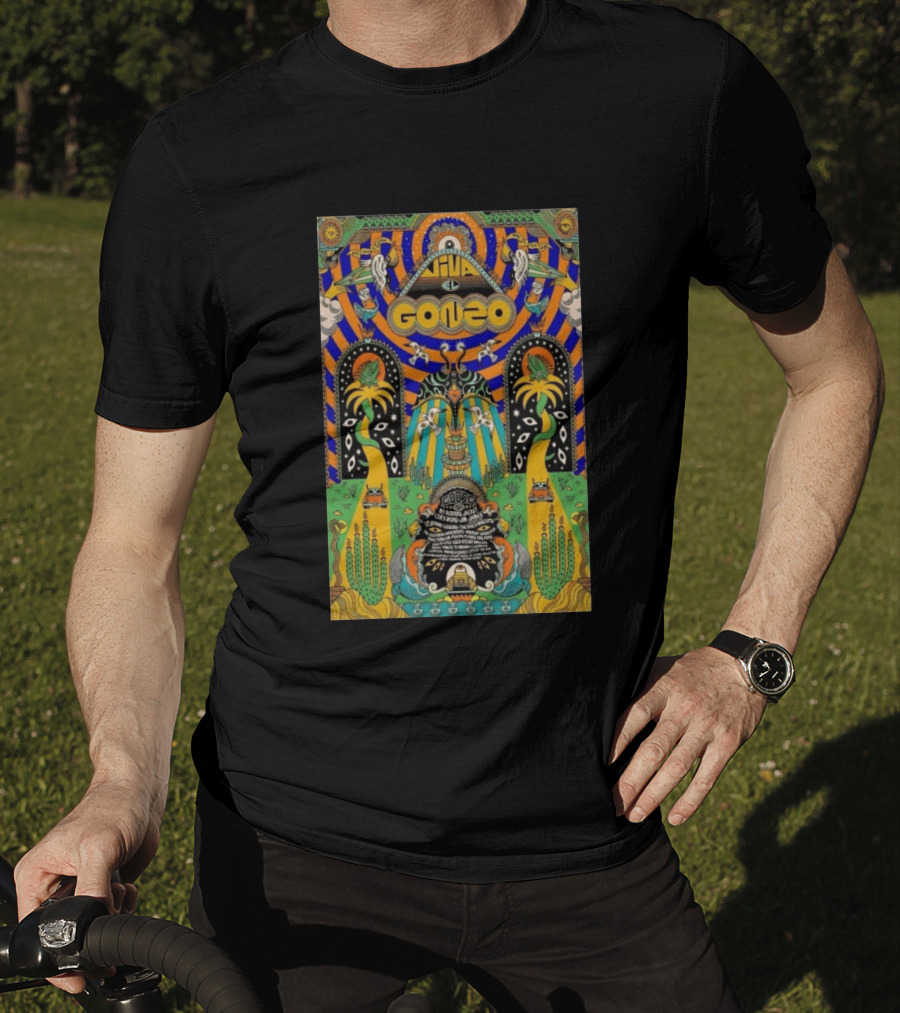 Viva El Gonzo Festival 2026 Psychedelic Art With Cacti And Birds T-Shirt