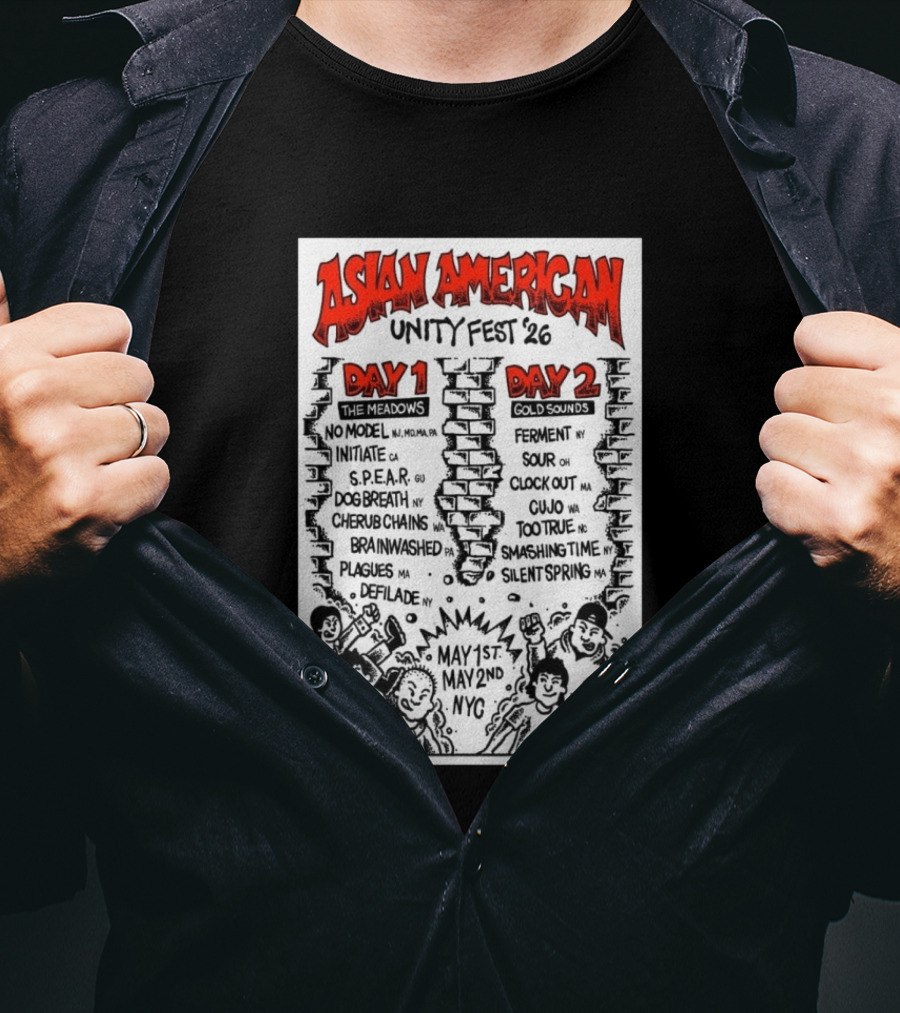 Asian American Unity Fest 2026 NYC May 1st 2nd The Meadows Gold Sounds Music Lineup T-Shirt