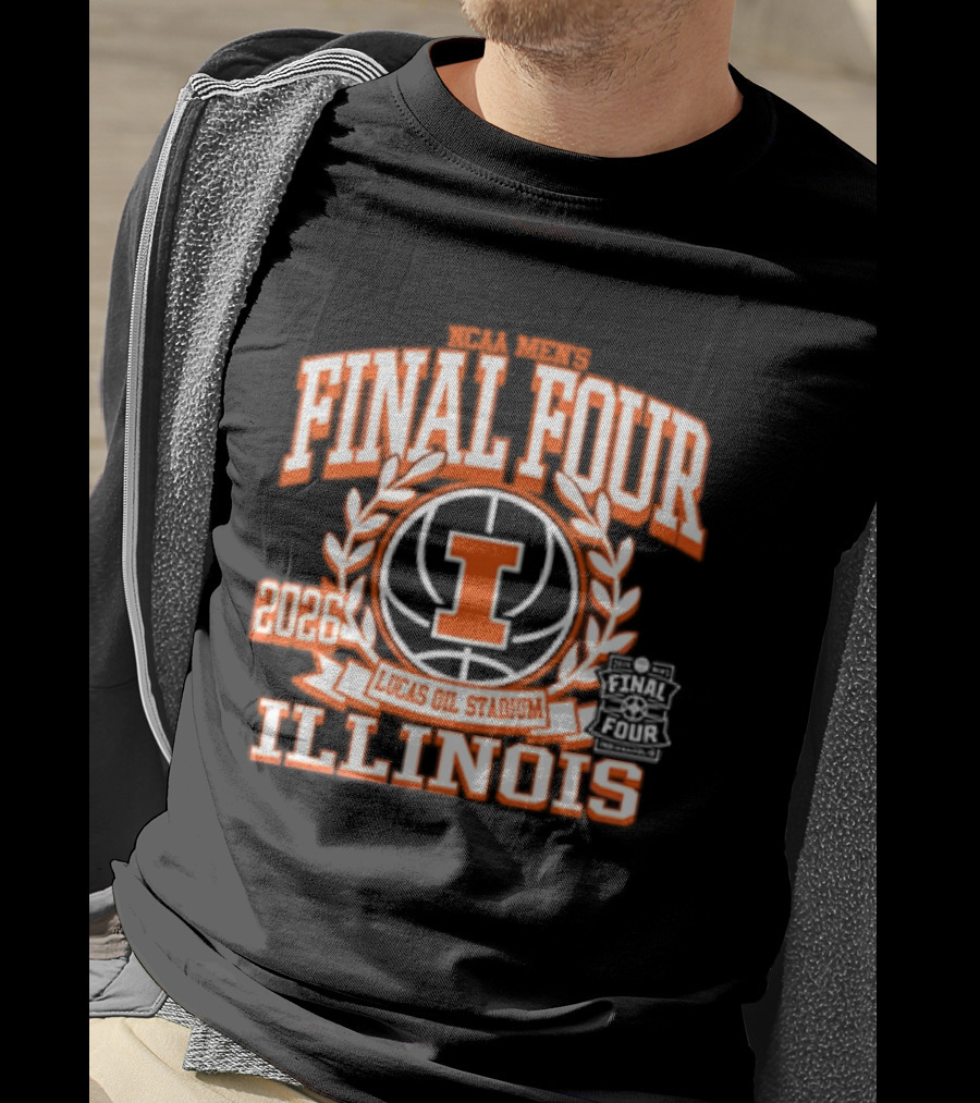 Illinois Illini Final Four 2026 Lucas Oil Stadium Basketball T-Shirt