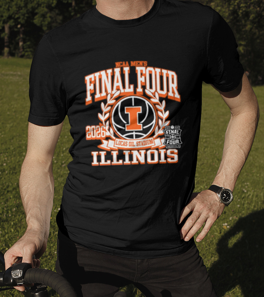 Illinois Illini Final Four 2026 Lucas Oil Stadium Basketball T-Shirt