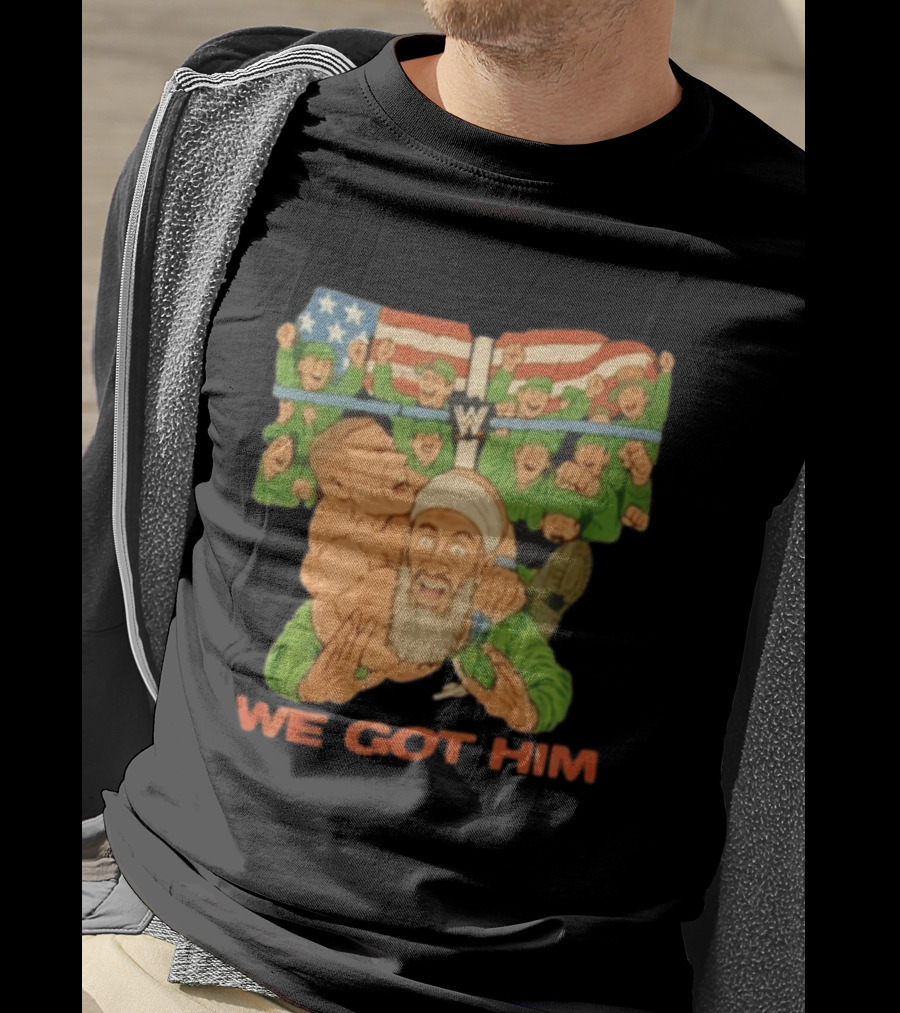 John Cena Vs Osama Bin Laden WWE We Got Him Victory USA Flag T-Shirt