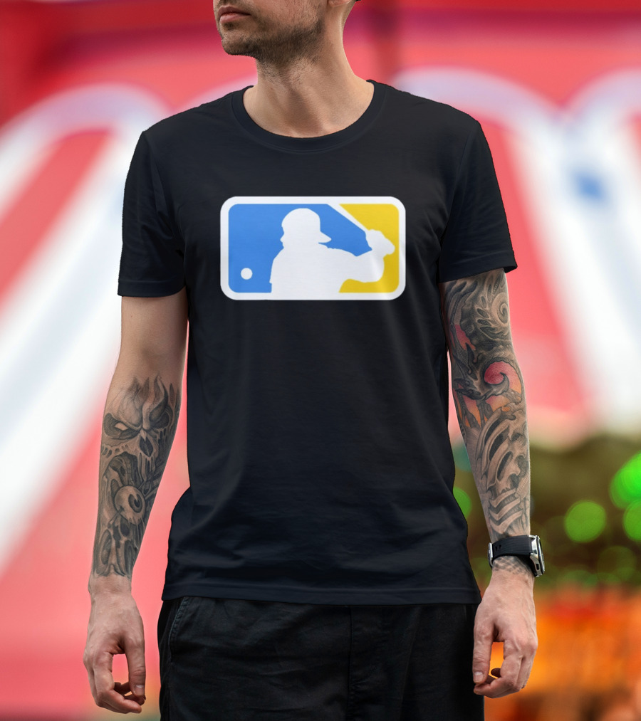 MLB The Kid Batter Silhouette Blue Yellow T-Shirt