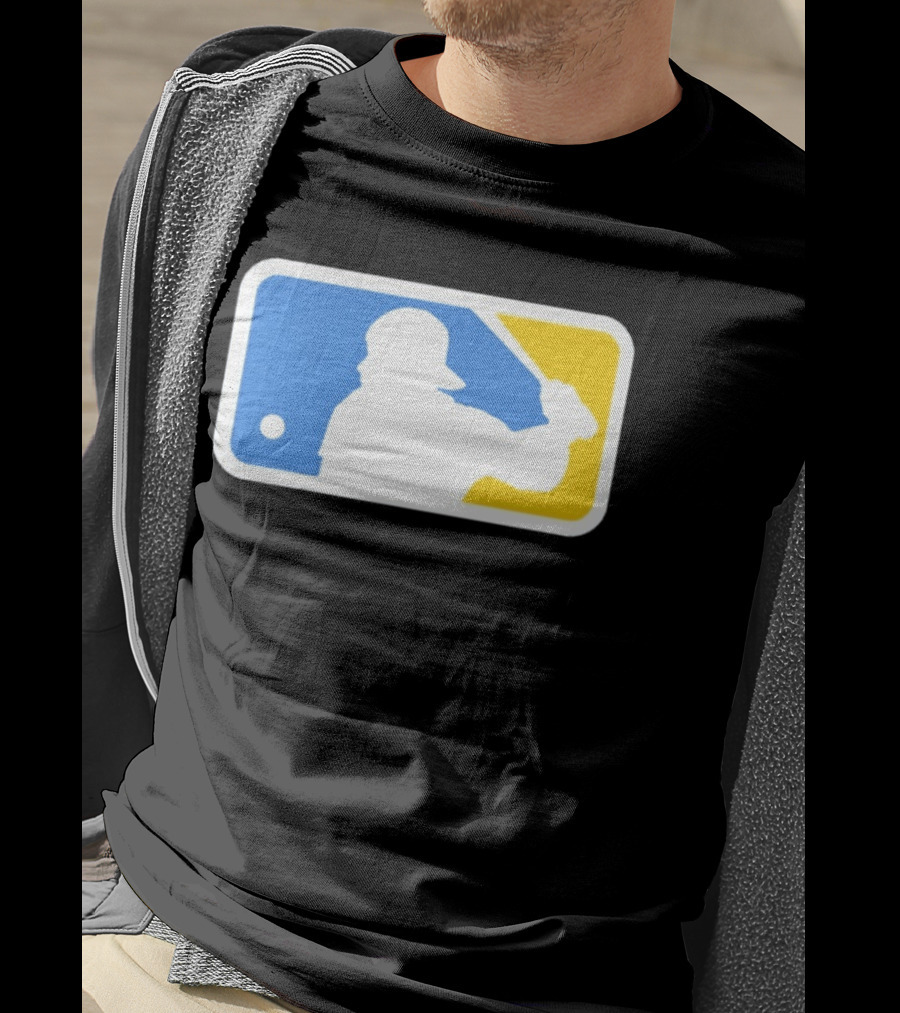 MLB The Kid Batter Silhouette Blue Yellow T-Shirt