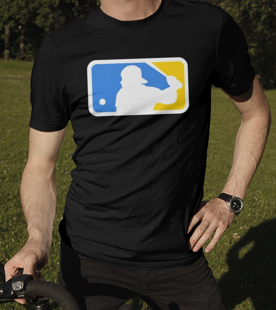 MLB The Kid Batter Silhouette Blue Yellow T-Shirt