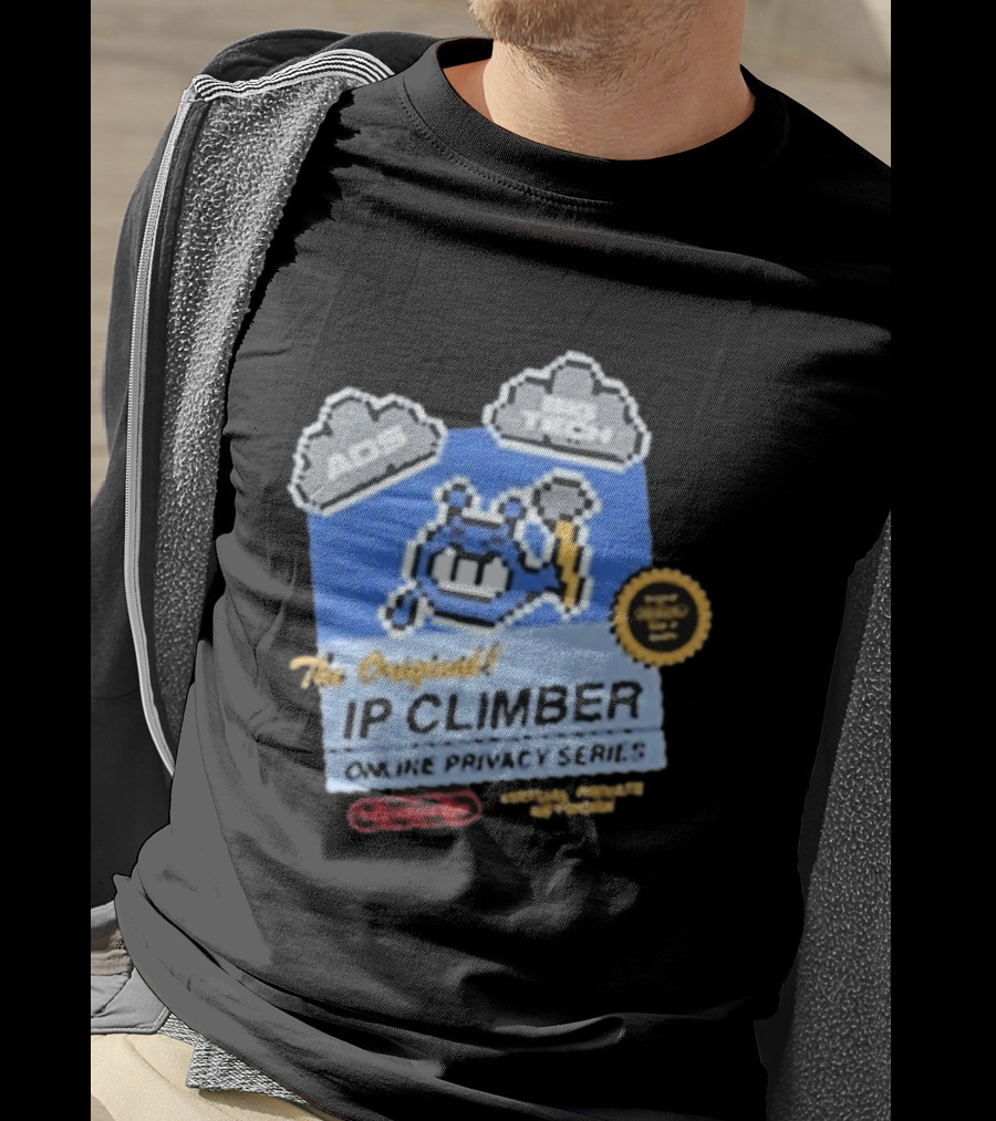 The Original IP Climber Online Privacy Series Retro Tech AOS Pixel Gaming T-Shirt