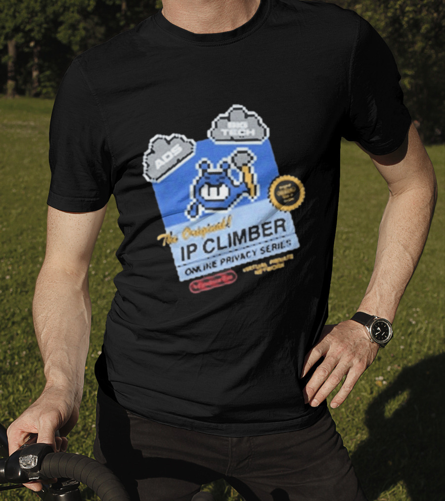 The Original IP Climber Online Privacy Series Retro Tech AOS Pixel Gaming T-Shirt