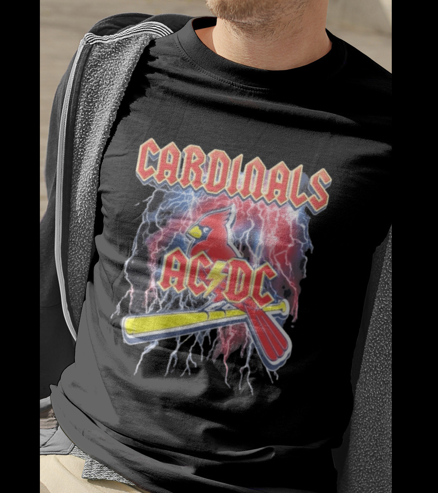 Cardinals AC DC Lightning Bat Baseball T-Shirt