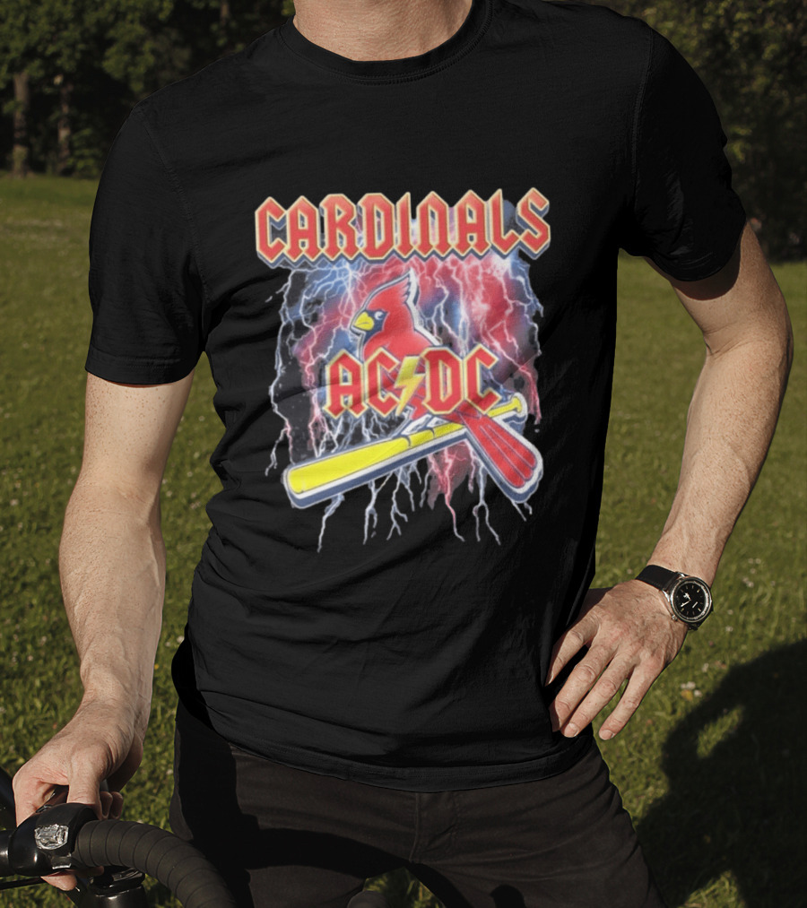 Cardinals AC DC Lightning Bat Baseball T-Shirt
