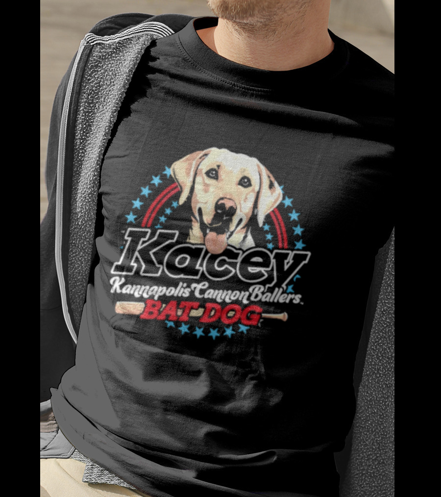 Kacey Kannapolis Cannon Ballers Bat Dog Baseball T-Shirt