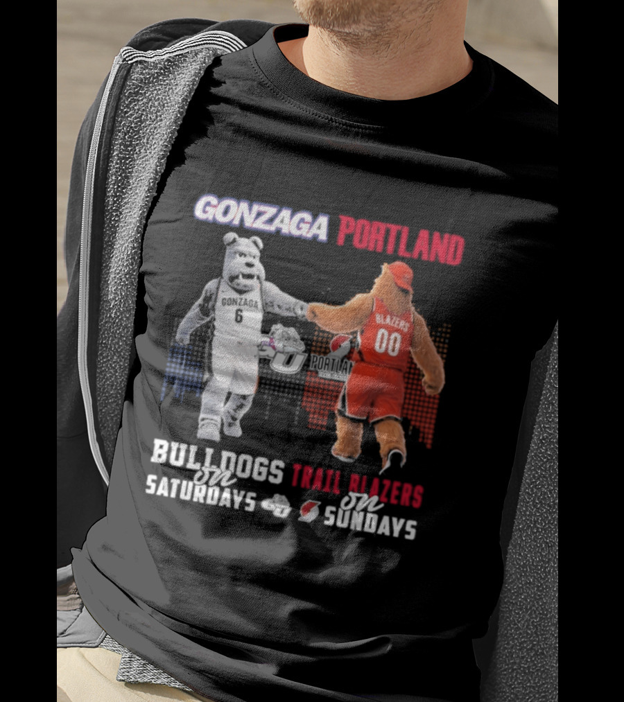 Gonzaga Bulldogs Saturdays Portland Blazers Sundays Sports Fans Mascots T-Shirt