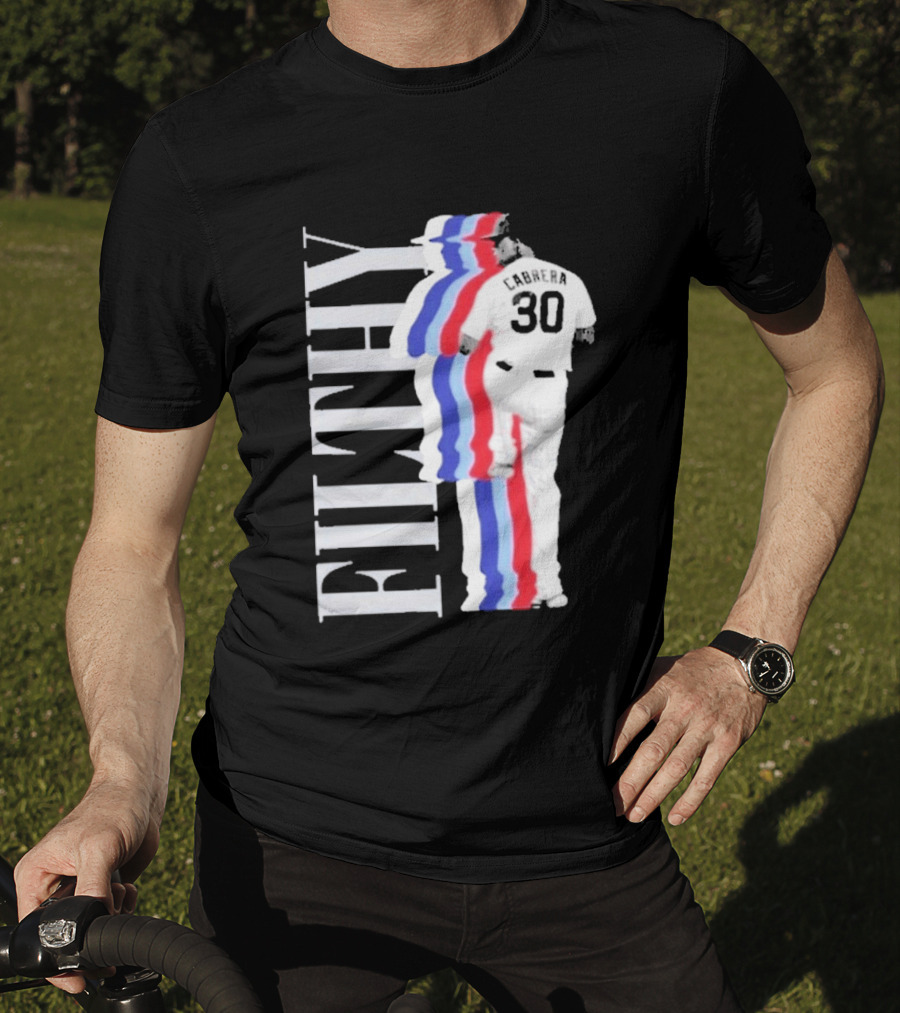 Obvious Edward Cabrera Filthy 30 Red Blue Streak Baseball T-Shirt